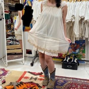 ✨Vintage slip dress white with lace